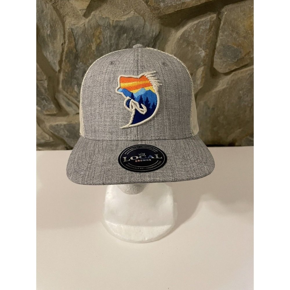 Local Crowns Bass Fish Hat Snapback Adjustable Trucker Mesh Cap Forest Views NEW